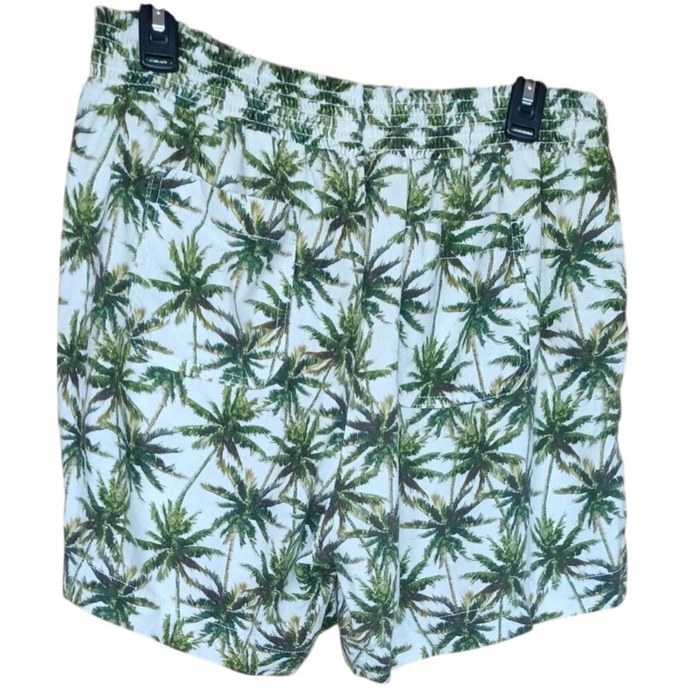 Briggs Shorts Linen Blend Palm Tree Print Ladder Stitch on Pockets Women's Large - Picture 3 of 6